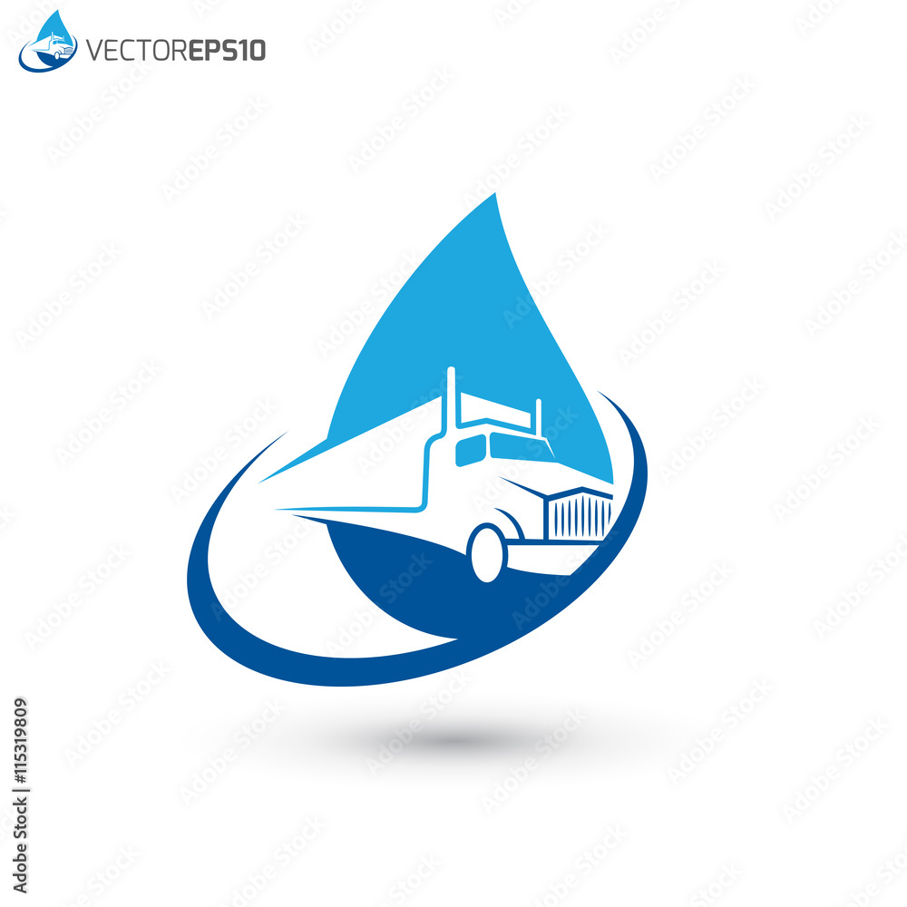 Truck Water Drop Logo