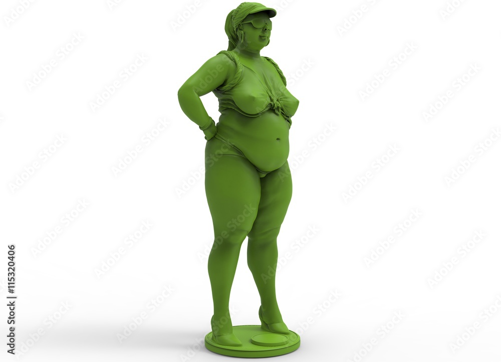 3d chubby 3d illustration of fat chubby woman. icon for game web ...