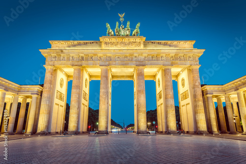 Brandenburg Gate at night, Berlin, Germany