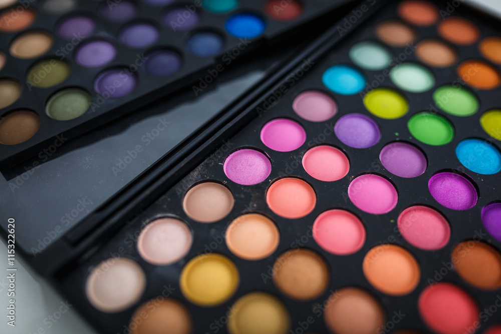 Make-up eye shadows (shallow DOF; color toned image)