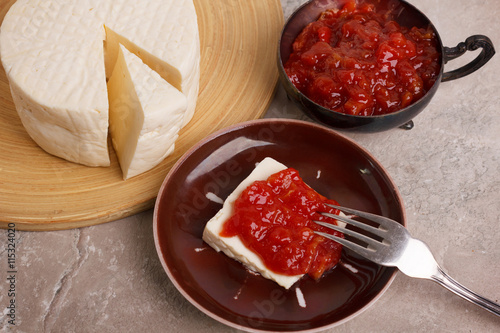 Brazilian dessert Romeo and Juliet, goiabada jam of guava and ch