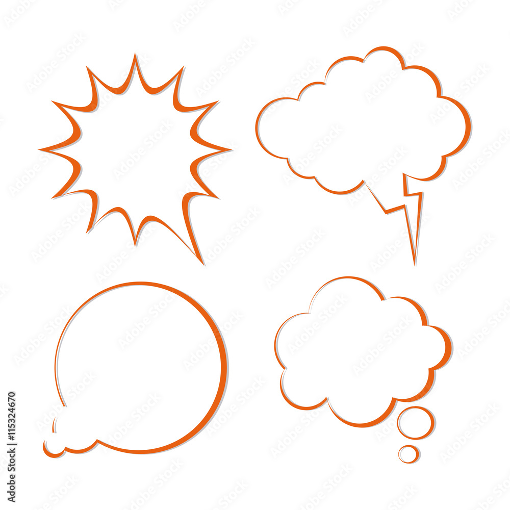 Icon set of bubbles. Communication. Vector graphic Icon set of bubbles. Communication. Vector graphic