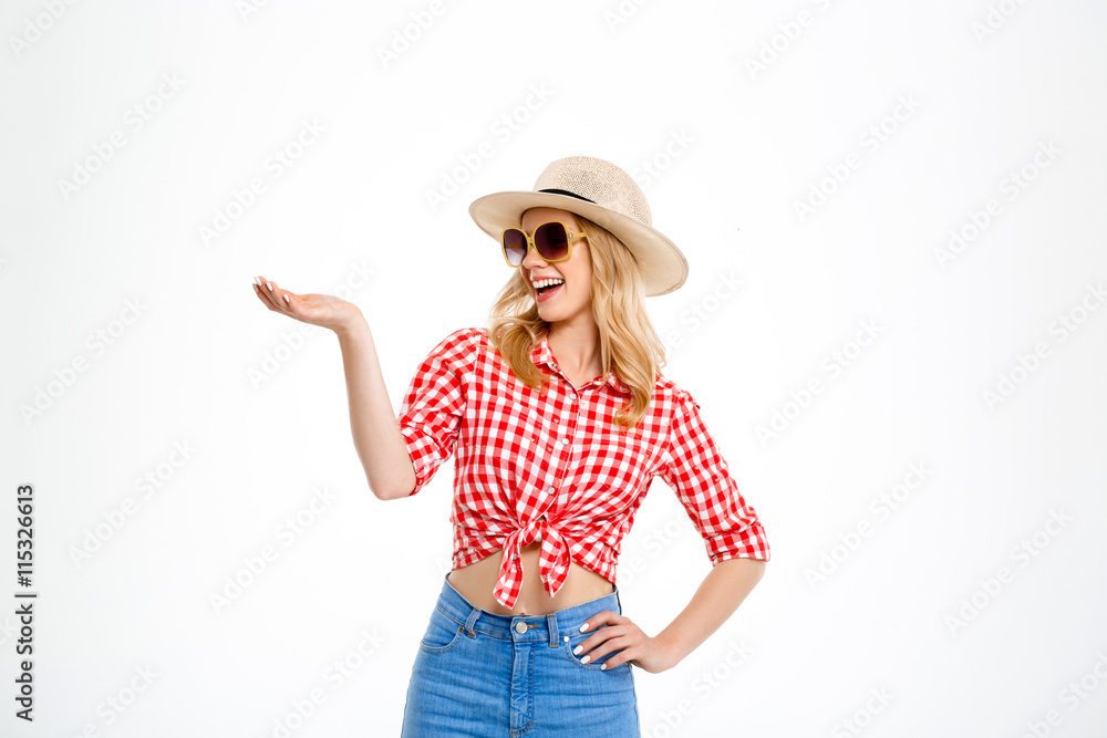 Portrait of young beautiful country girl over white background. Portrait of young beautiful country girl over white background.