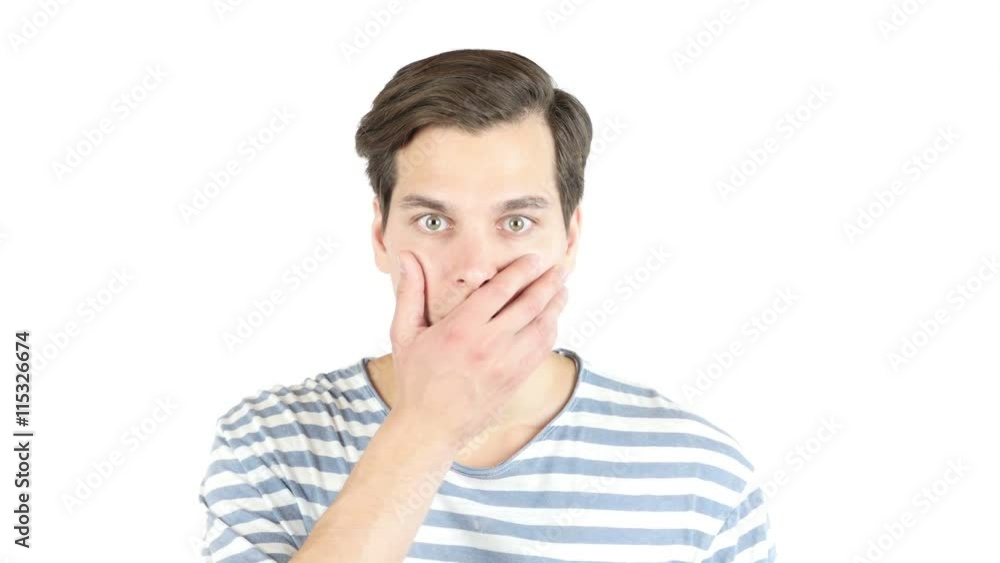 portrait of amazed shocked man in studio , white isolated background portrait of amazed shocked man in studio , white isolated background
