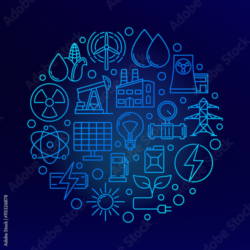 Vector round energy concept symbol