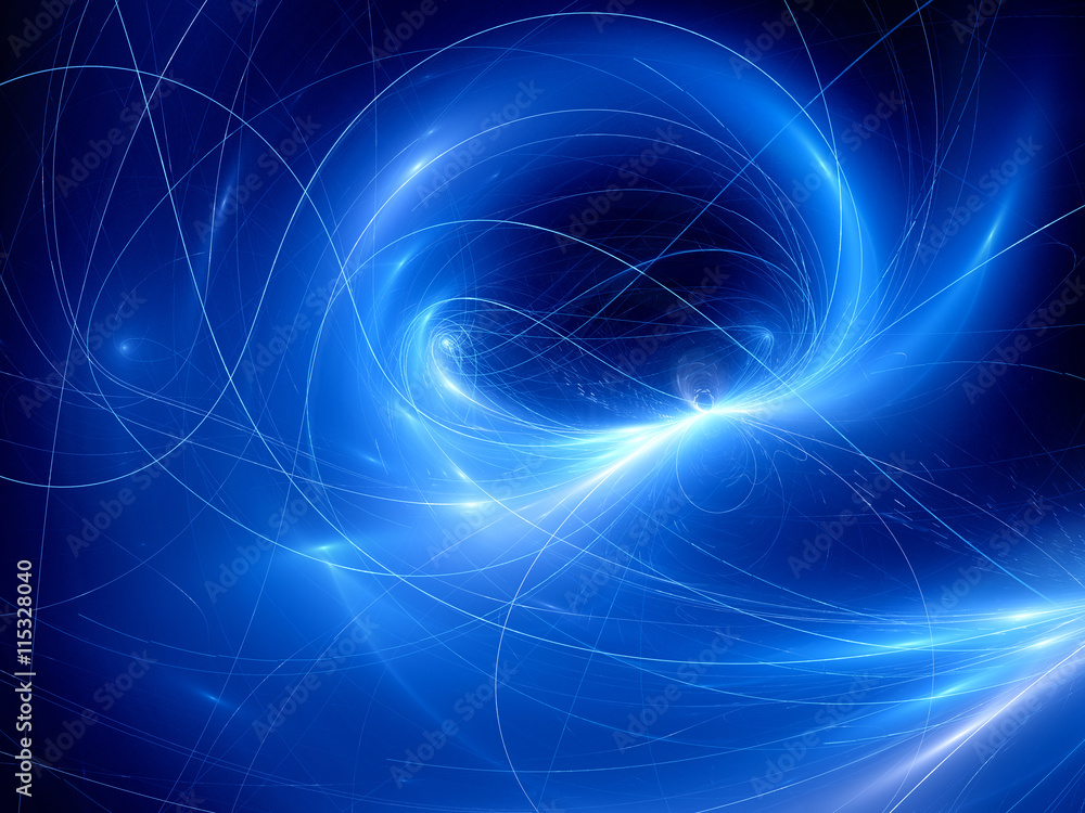 Obraz premium Blue glowing technology curves in space