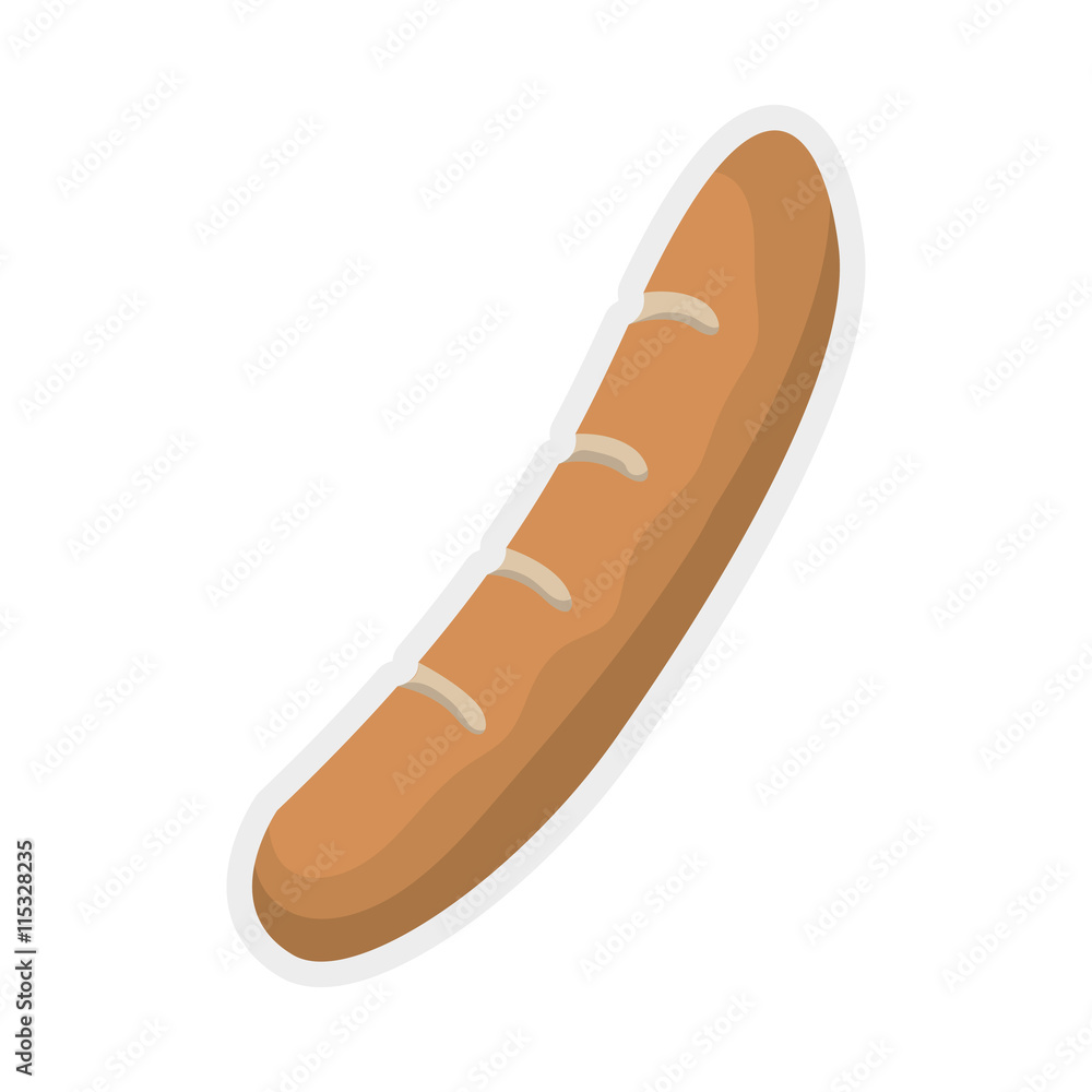 Bakery concept represented by baguette bread icon. Isolated and flat illustration Bakery concept represented by baguette bread icon. Isolated and flat illustration