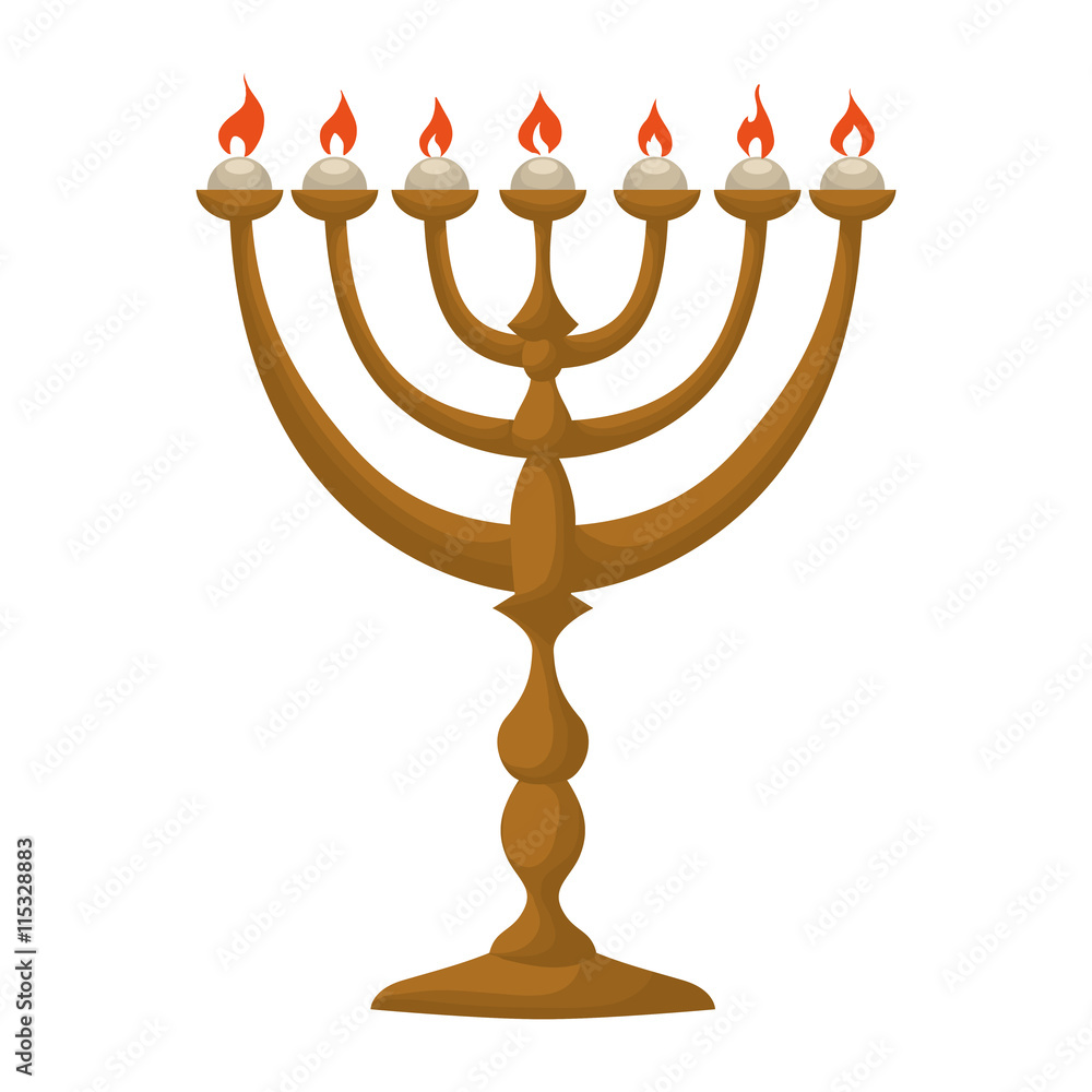 Israel culture concept represented by candle icon. Isolated and flat illustration Israel culture concept represented by candle icon. Isolated and flat illustration