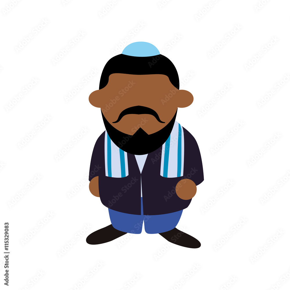 Israel culture concept represented by man cartoon icon. Isolated and flat illustration Israel culture concept represented by man cartoon icon. Isolated and flat illustration