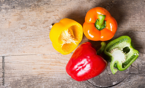 Group of colorful peppers photo