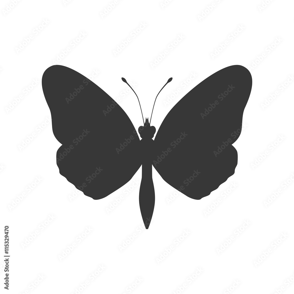 Insect concept represented by Butterfly silhouette icon. Isolated and flat illustration Insect concept represented by Butterfly silhouette icon. Isolated and flat illustration