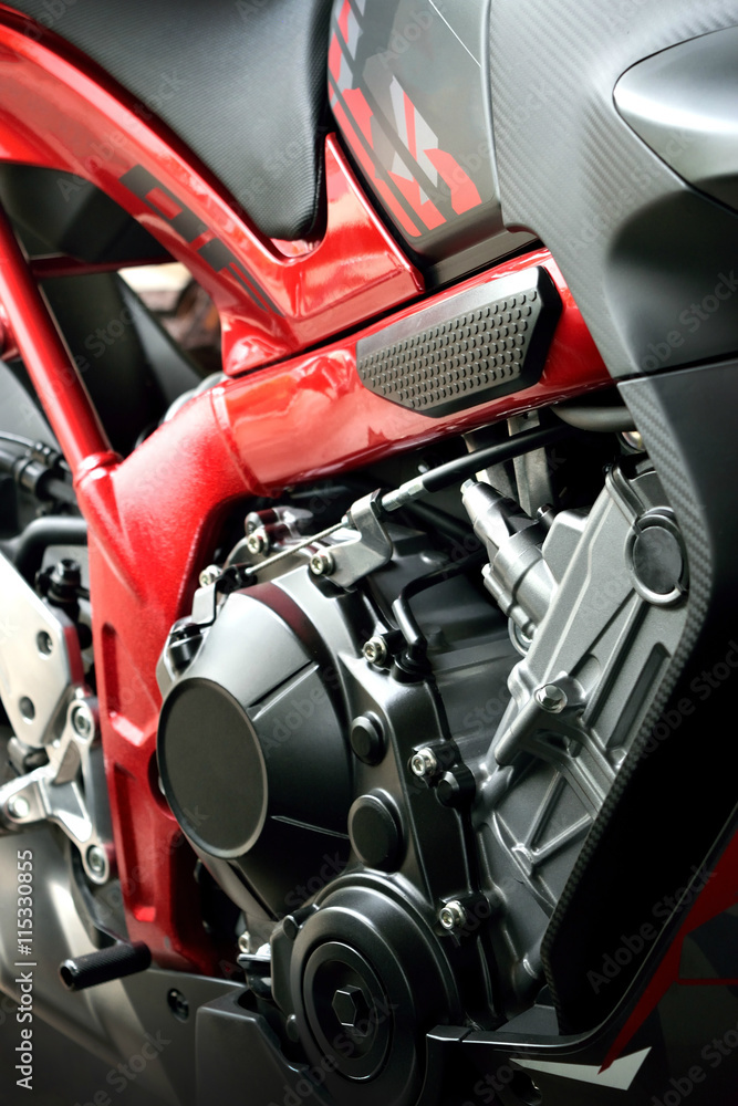 Motorcycle engine Detail vertical