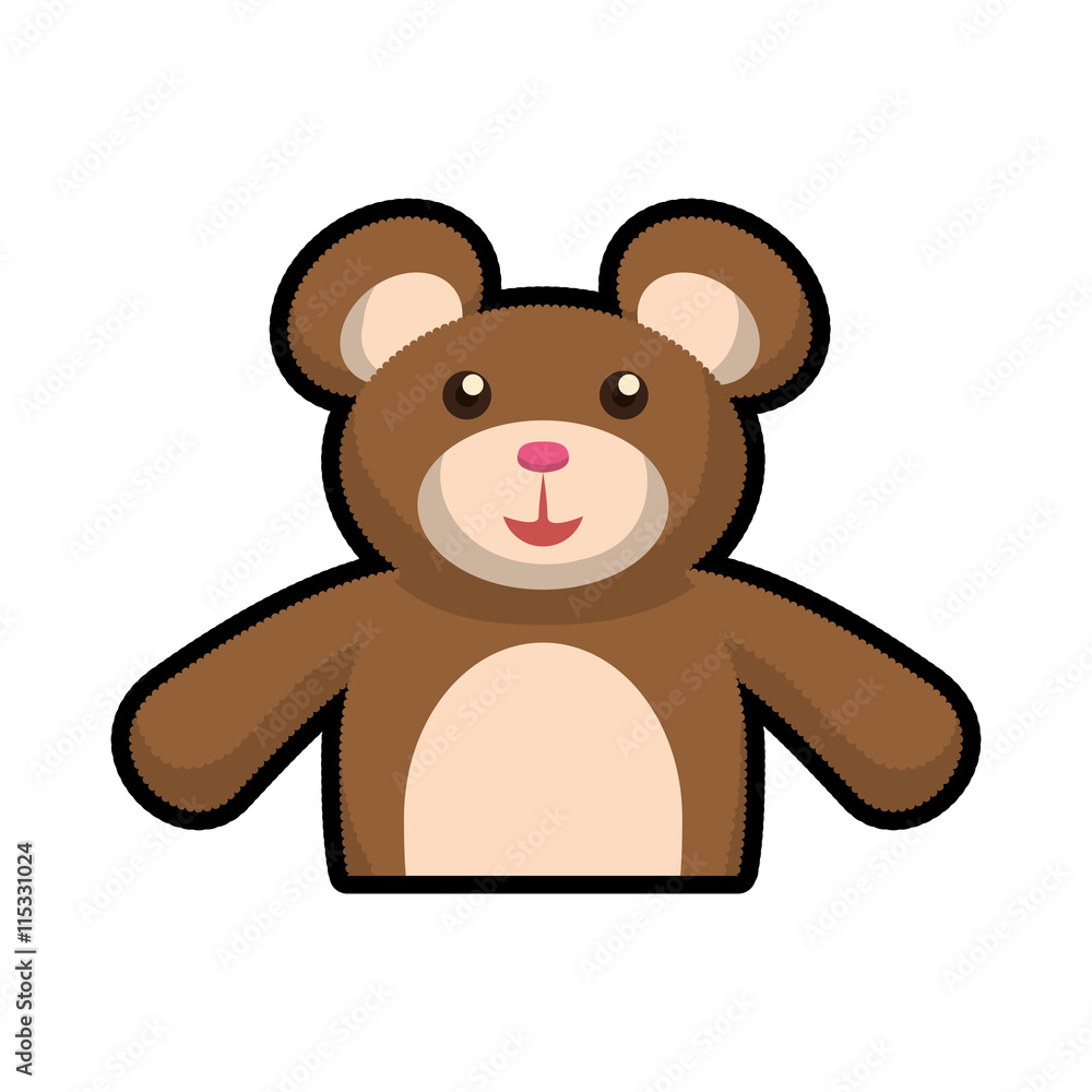 Obraz premium Animal concept represented by cartoon bear icon. Isolated and flat illustration 