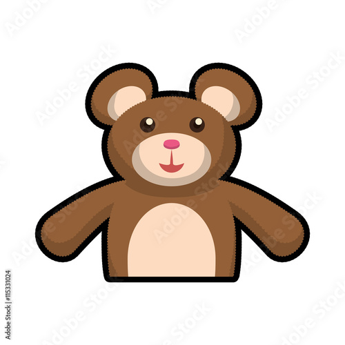 Animal concept represented by cartoon bear icon. Isolated and flat illustration 