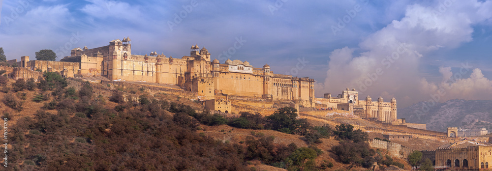 Massive Amer Fortress and Palace near Jaipur, India
