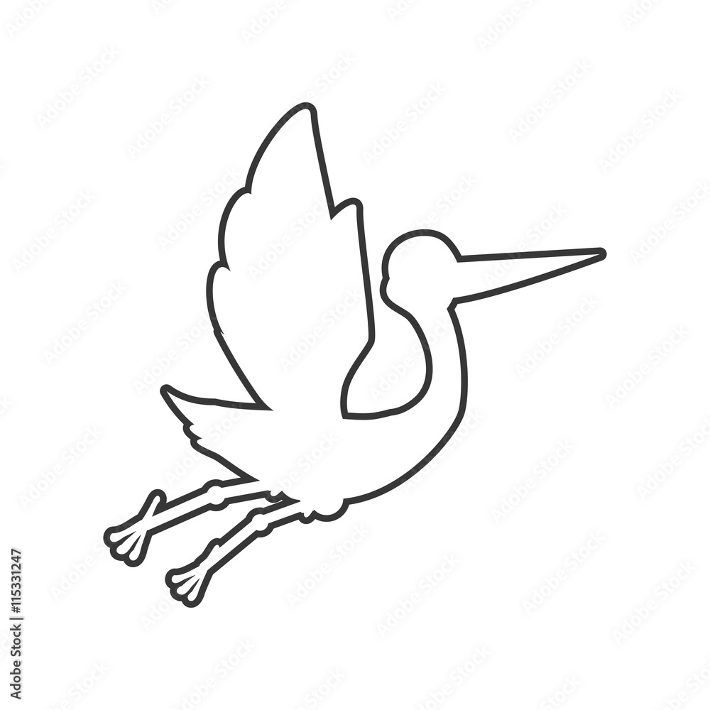 Animal concept represented by stork icon. Isolated and flat illustration Animal concept represented by stork icon. Isolated and flat illustration