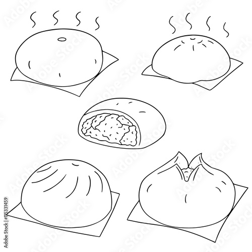vector set of chinese snack
