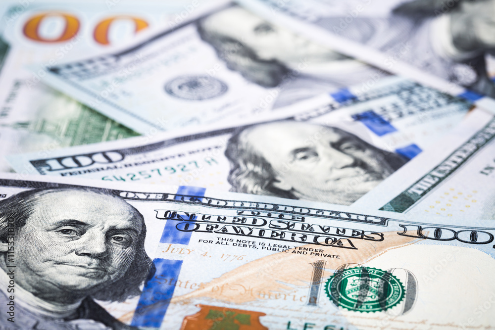 close-up shots in macro lens new one hundred dollars banknote close-up shots in macro lens new one hundred dollars banknote