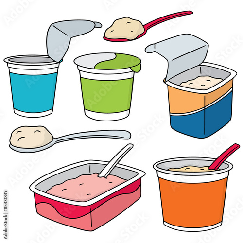 vector set of yogurt