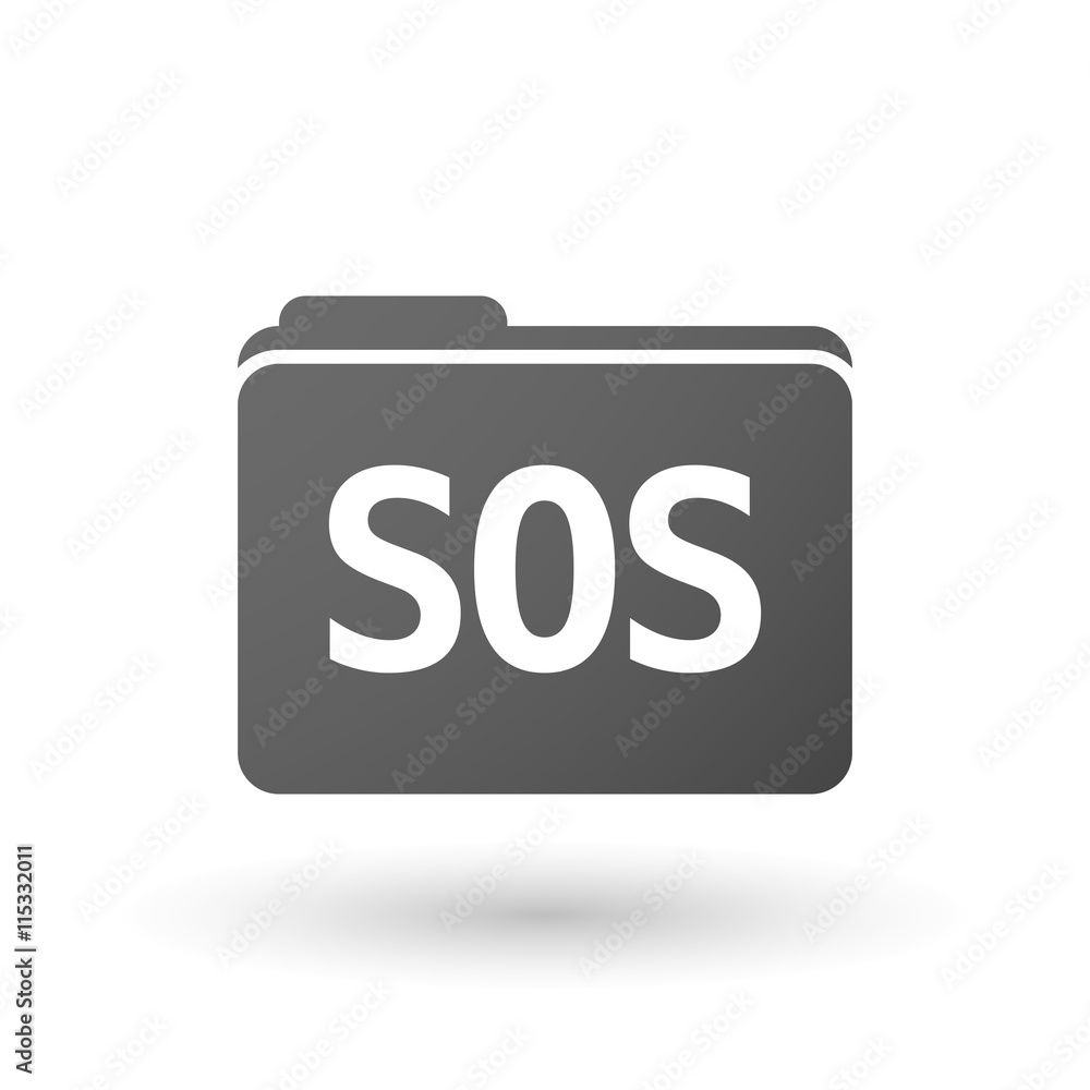 Isolated folder icon with the text SOS Isolated folder icon with the text SOS