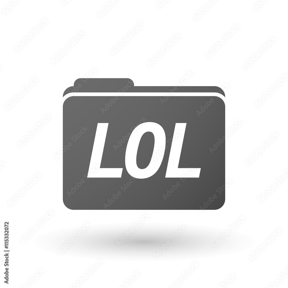Isolated folder icon with the text LOL Isolated folder icon with the text LOL