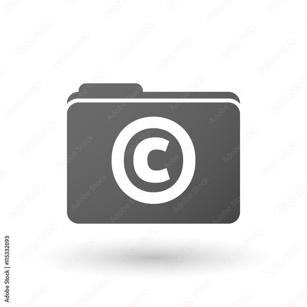 Isolated folder icon with the copyright sign Isolated folder icon with the copyright sign