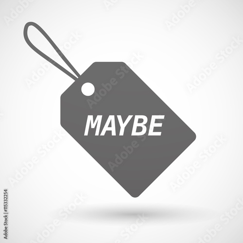 Isolated  product label icon with    the text MAYBE