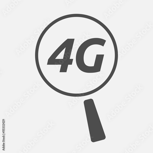 Isolated magnifying glass icon focusing    the text 4G