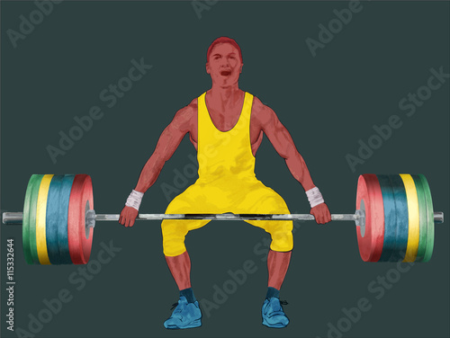 
Athlete lifting weights at the time of the snatch