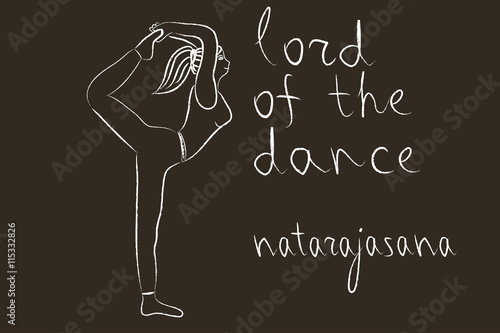 Hatha-yoga, Lord of the dance pose, vector illustation