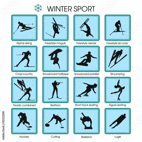 set of vector winter sport.
