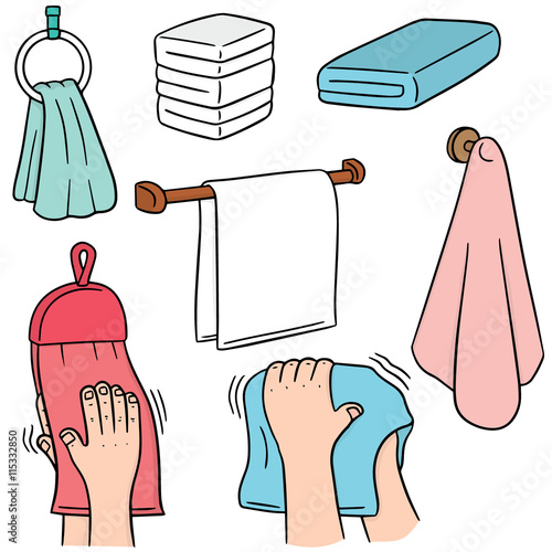 vector set of hand towel