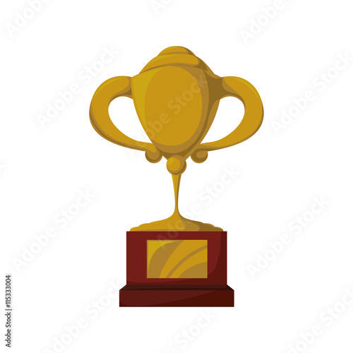 Winner concept represented by trophy cup icon. Isolated and flat illustration 