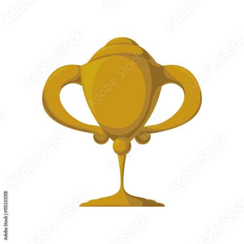 Winner concept represented by trophy cup icon. Isolated and flat illustration 