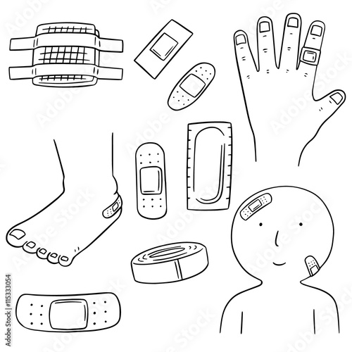 vector set of medical plaster