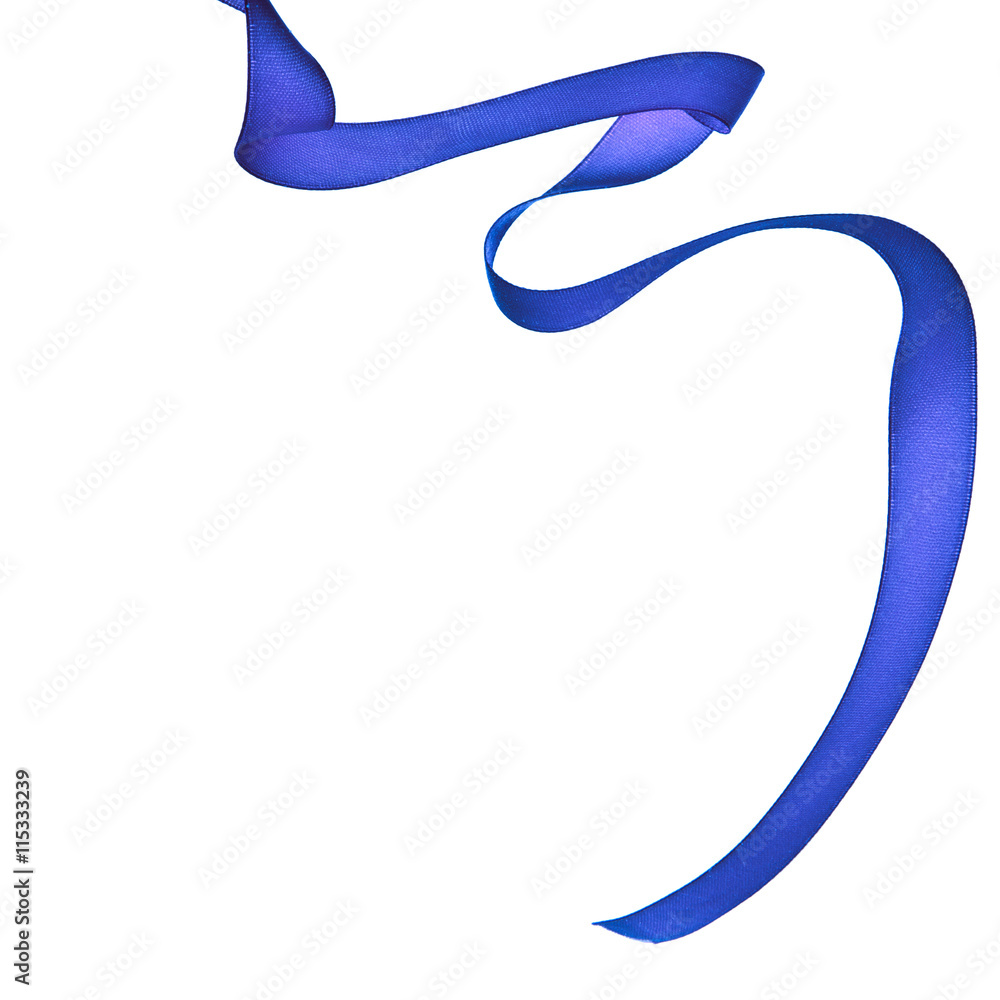 blue ribbon fly and bend on a white background blue ribbon fly and bend on a white background