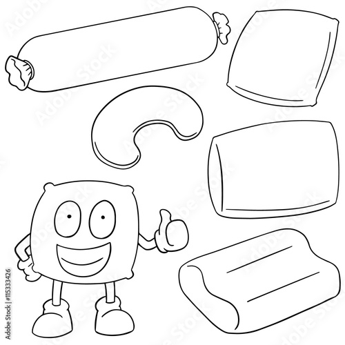 vector set of pillow