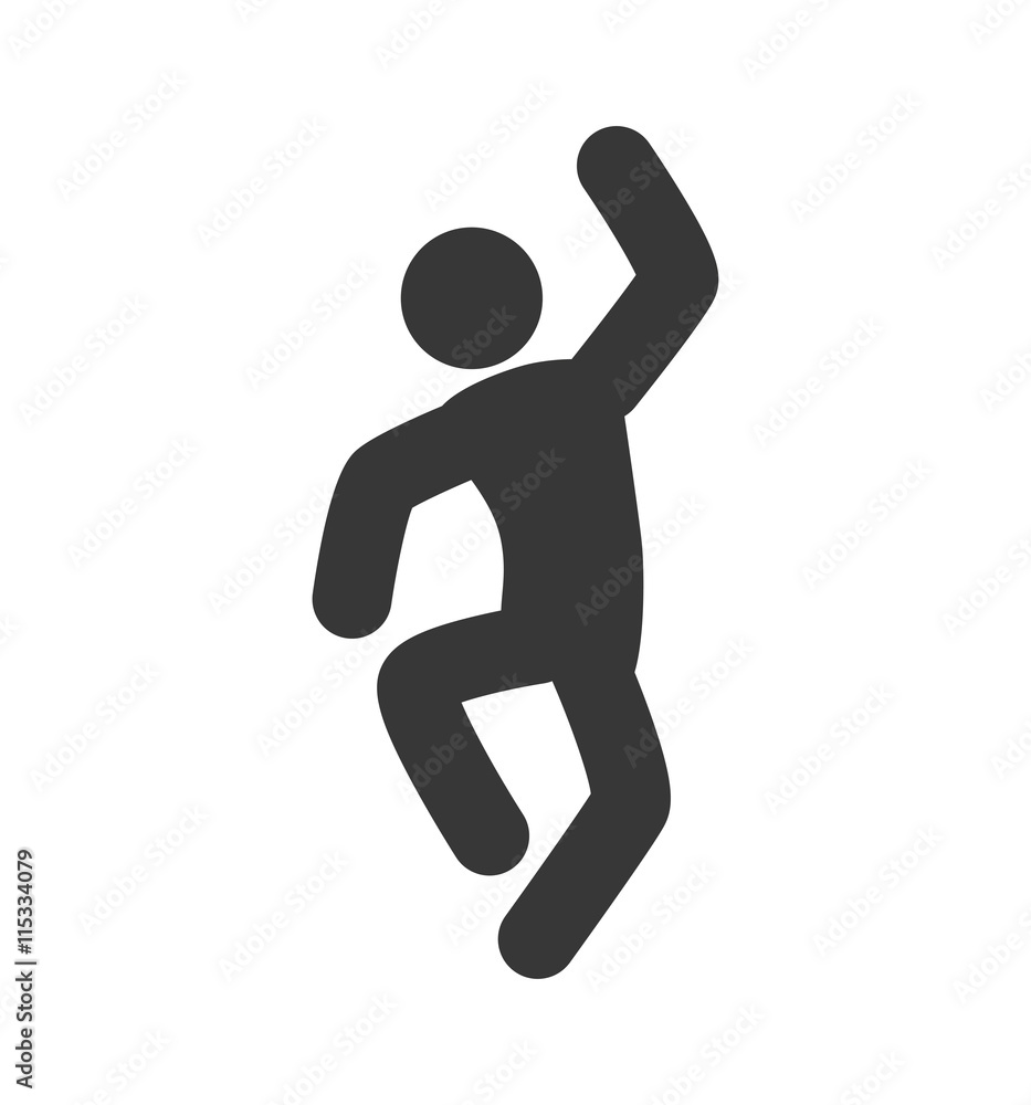 Sport concept represented by pictogram move icon. Isolated and flat illustration 