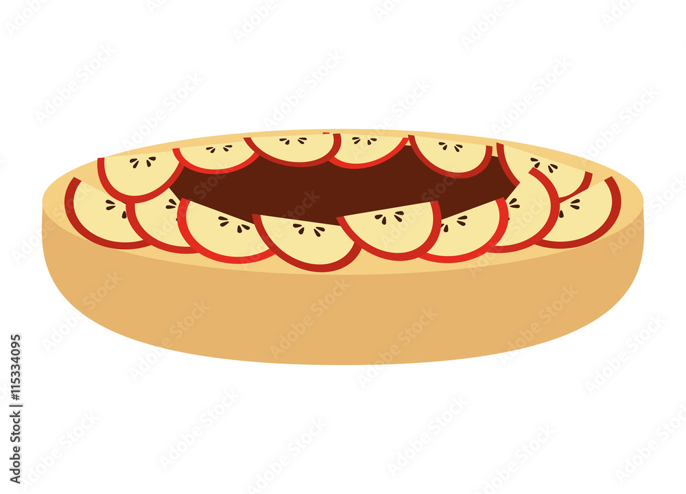 delicious pie with apple isolated icon design delicious pie with apple isolated icon design