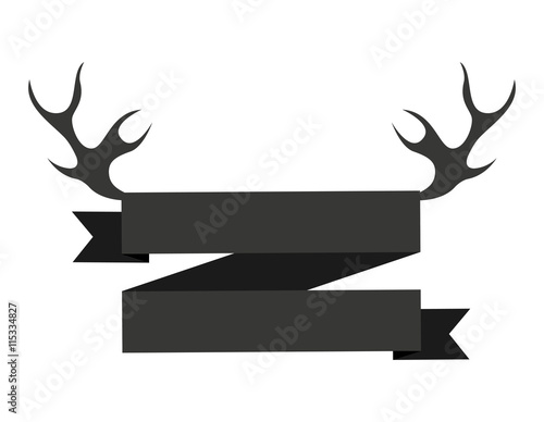 emblem with horns isolated icon design