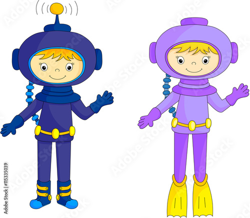 Astronaut and diver