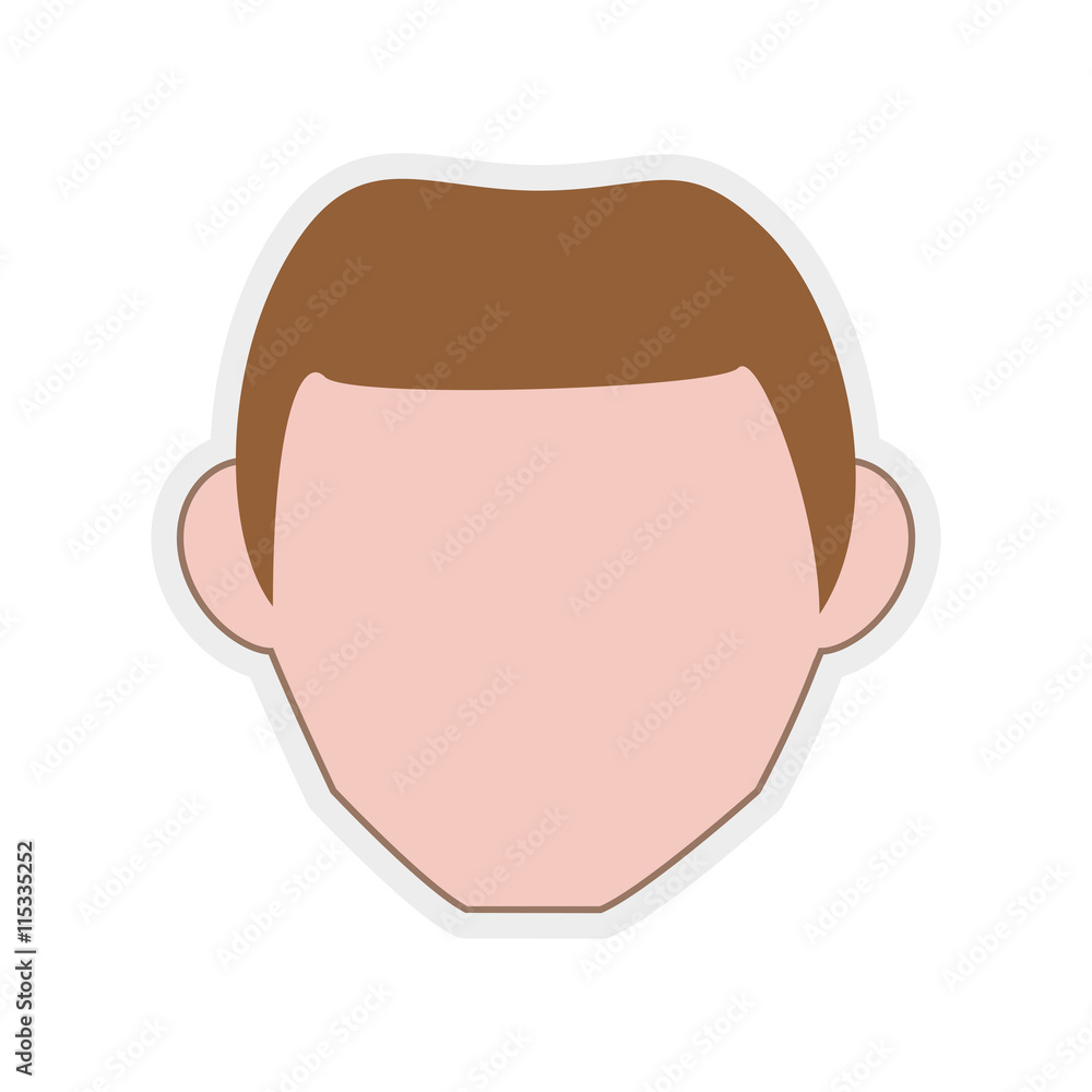 Avatar head concept represented by man icon. Isolated and flat illustration Avatar head concept represented by man icon. Isolated and flat illustration