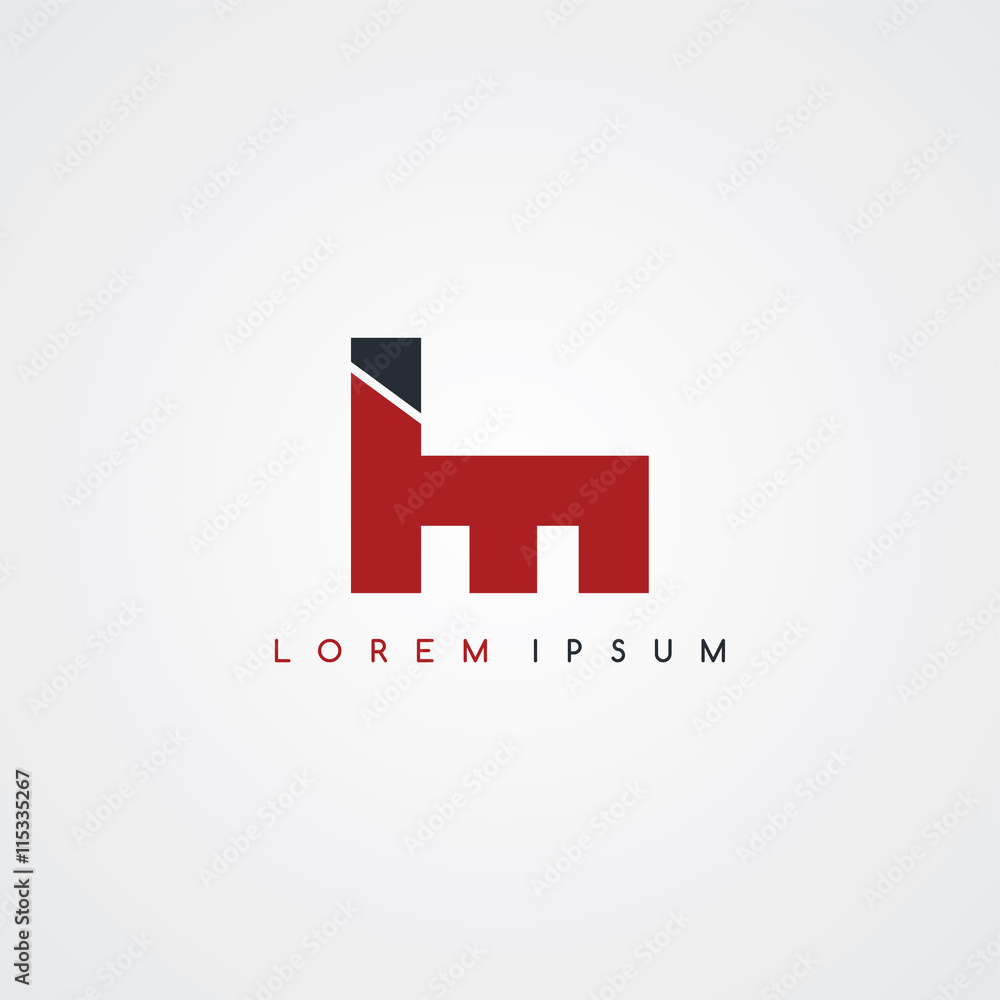 initial letter linked uppercase logo black red in white background initial letter linked uppercase logo black red in white background