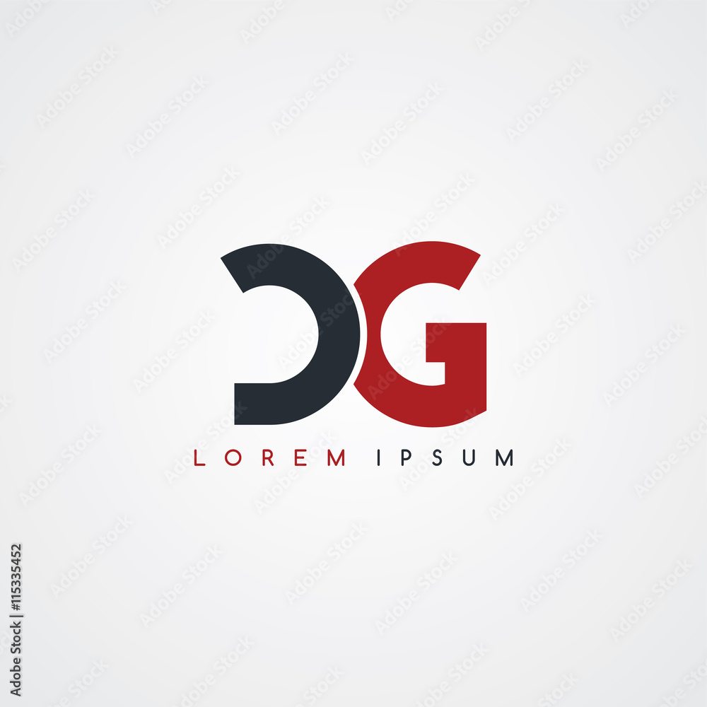 initial letter linked uppercase logo black red in white background initial letter linked uppercase logo black red in white background