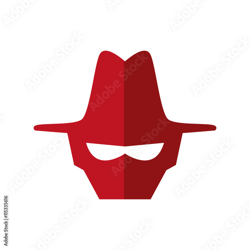 Security and protection concept represented by hacker cartoon icon. Isolated and flat illustration 