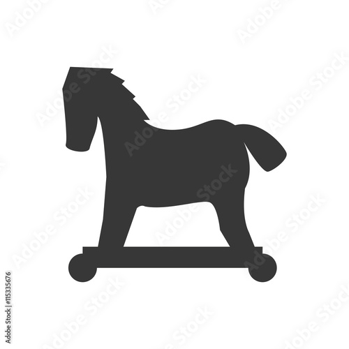 Toy concept represented by wood horse icon. Isolated and flat illustration 