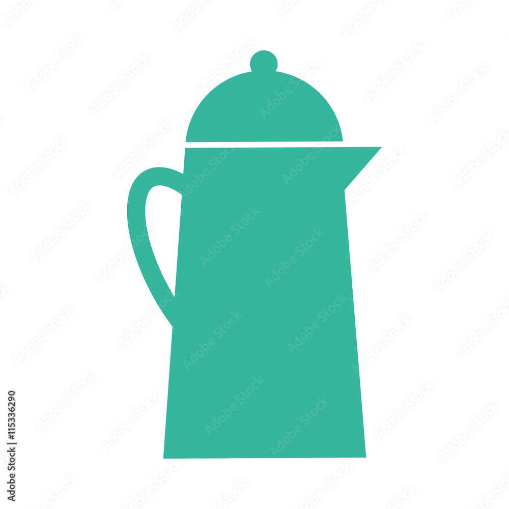 Fototapeta premium Pot for boiling water metallic icon , isolated vector illustration