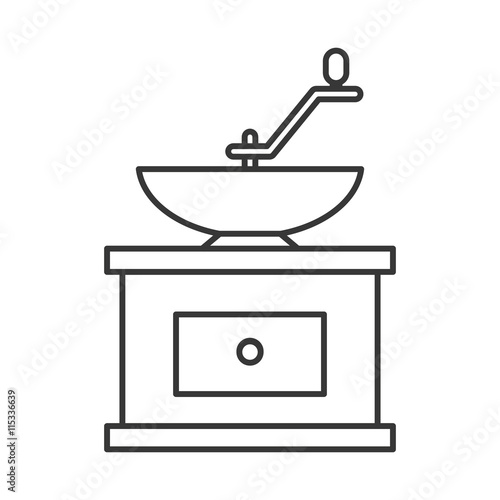 Grind machine coffee icon , isolated vector illustration