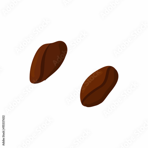 Coffee beans icon in cartoon style isolated on white background. Plants symbol
