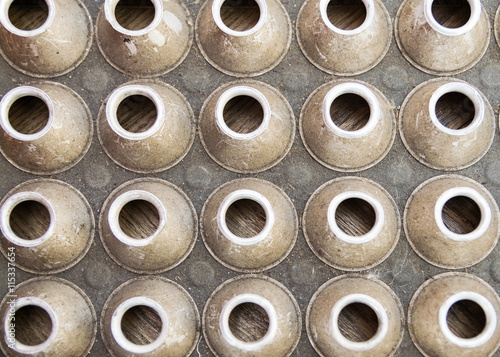 Texture formed by a tool for breeding of silkworms.